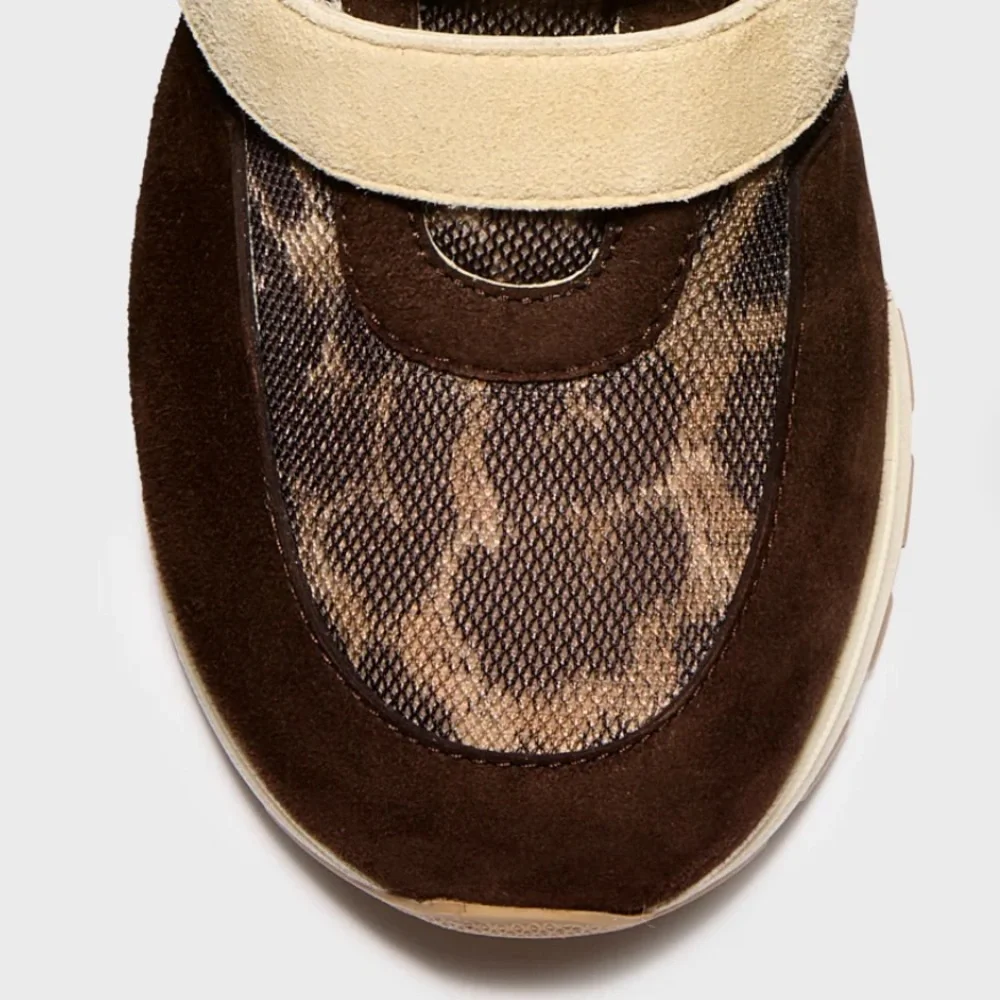 The Blake Women's Brown and Tan Heeled Sneaker - Picture 4 of 5